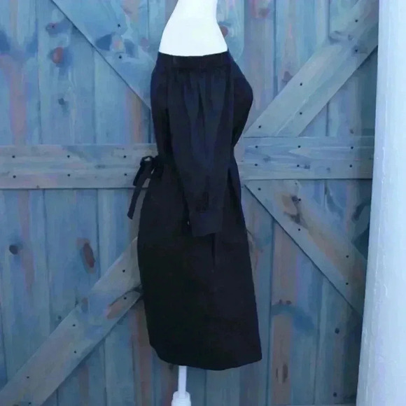 Black Theory Off the Shoulder Poplin Dress Belt Size 6 Small - Picture 5 of 10